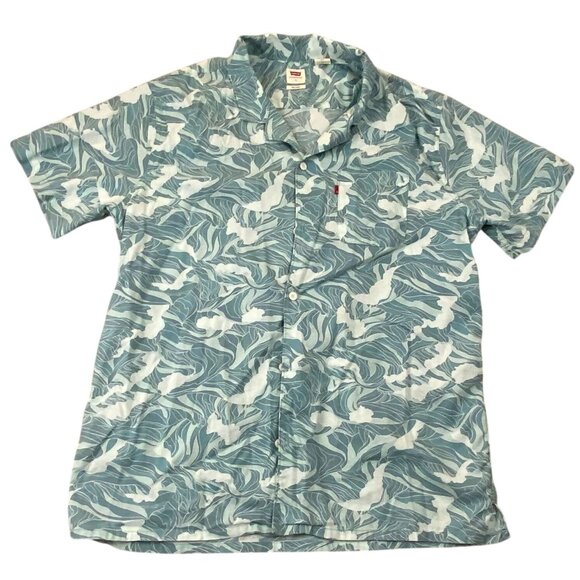 Levi's Mens Shirt Large Short Sleeve Relaxed Fit Floral Casual Button Up Casual - Picture 1 of 12